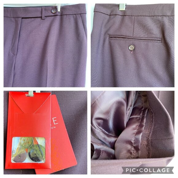 PURE Collection Tailored Ankle Trouser Pants Size 14-16 US Fig Purple Lined NEW - Picture 3 of 12